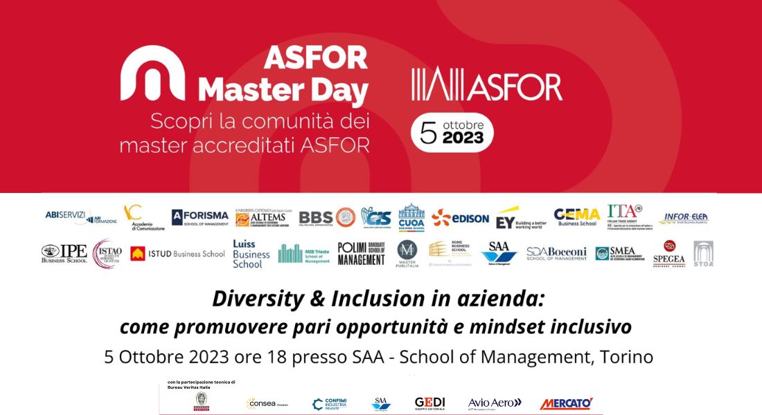 ASFOR Master Day – Diversity & Inclusion in azienda come promuovere pari opportunità e mindset inclusivo