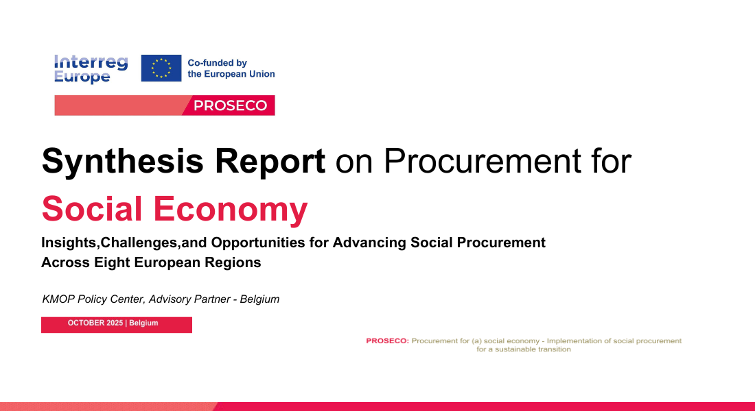 PROSECO: pubblicato il Synthesis Study Report sulle politiche di procurement sociale in Europa PROSECO: pubblicato il Synthesis Study Report sulle politiche di procurement sociale in Europa
